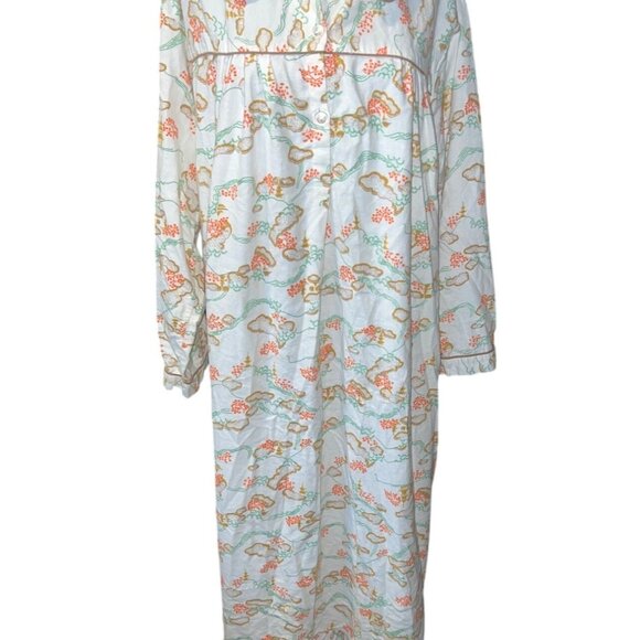 Vintage Miss K Floral Nightgown With Ruffle Hem & Peter Pan Collar - Picture 1 of 7